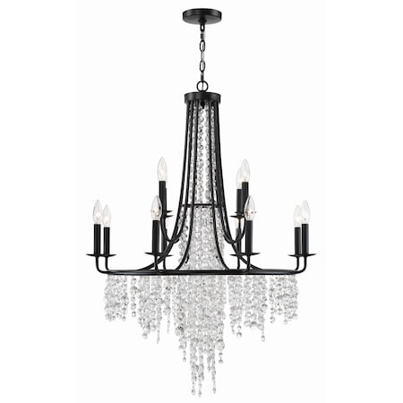 Crystorama Gabrielle 12 Light Matte Black Chandelier GAB-B7312-MK